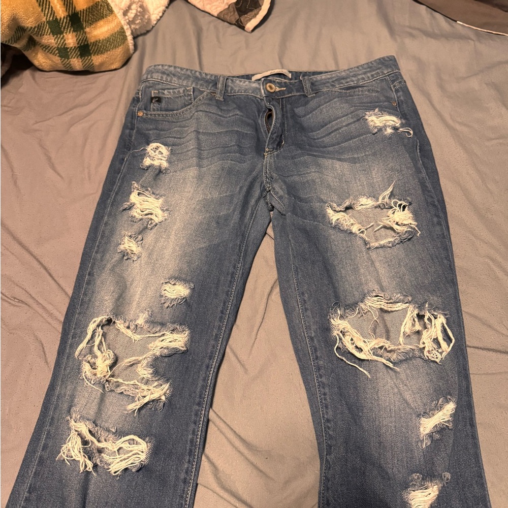 KanCan Distressed Light Blue Boyfriend Jeans